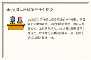 dq冰淇淋蛋糕属于什么档次