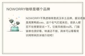 NOWORRY咖啡是哪个品牌